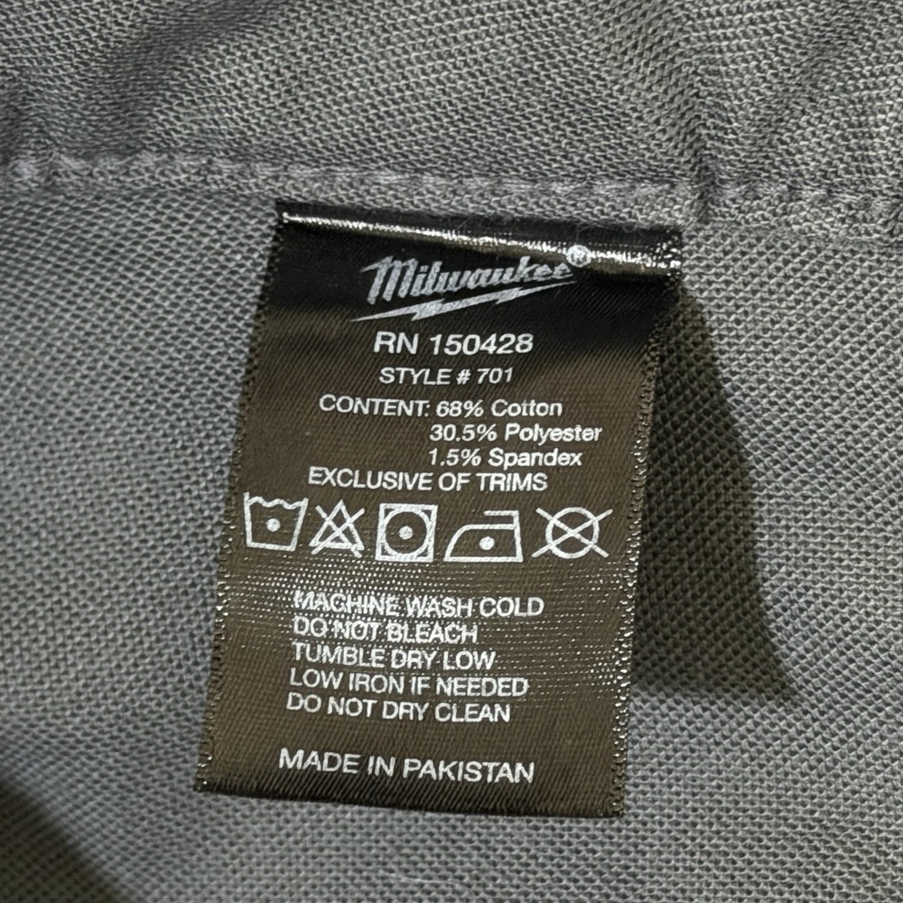 Milwaukee Work Pants Mens 36x30 Canvas FreeFlex Workwear Gray Utility Pockets - Picture 3 of 13